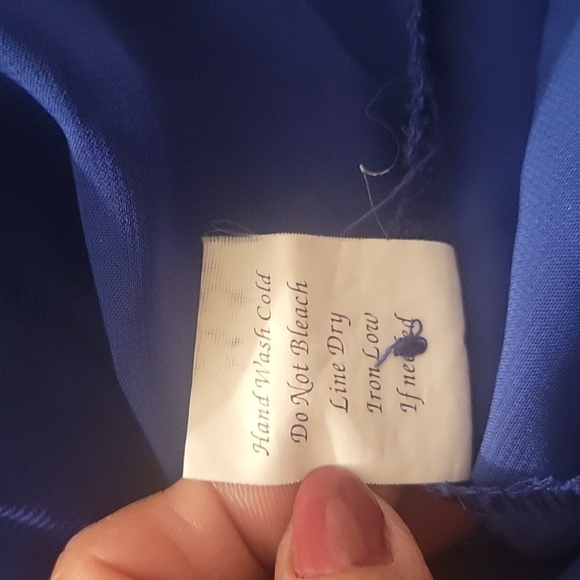 Jasmine Woman's Semi-Sheer Blue Blouse With Cut Out on Back of Blouse, Size 2X - Picture 4 of 9